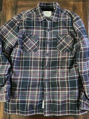 American Threads Black & Gray Plaid Sherpa-Lined Button-Up